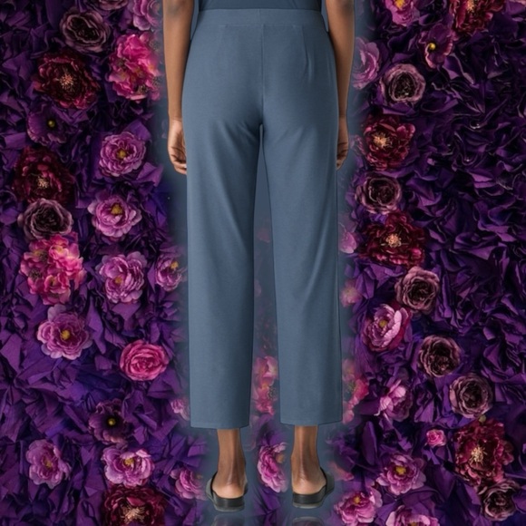 Eileen Fisher ‘Washable Stretch Crepe Straight Pant’ in Deep Teal Blue Size M - Picture 2 of 11